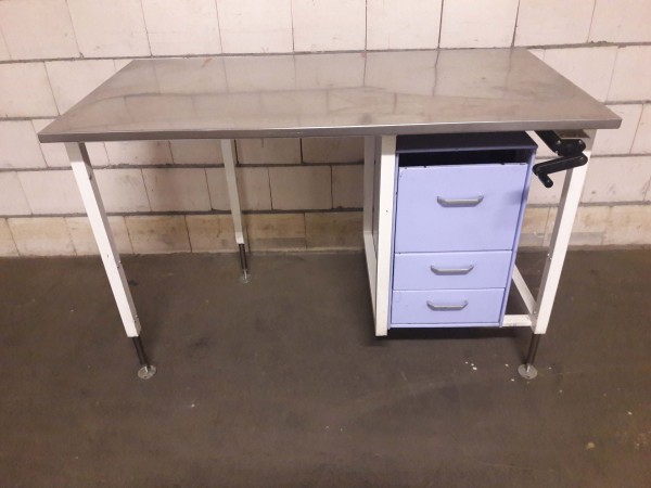 Work table packing table workbench height adjustable with stainless steel top and drawer container