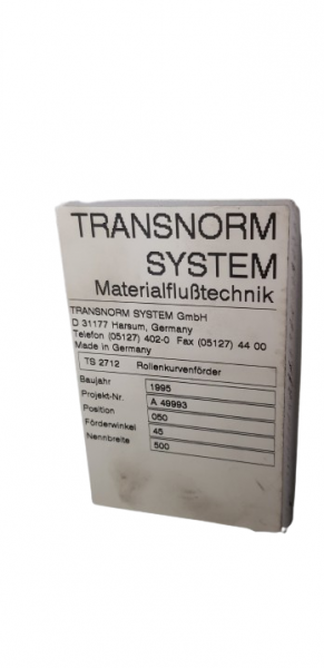 Transnorm Schrägzulauf Ausschleußer Einschleußer Rollenzwickel 45°/90°-600-500