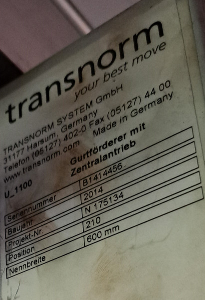 Transnorm belt conveyor belt conveyor GF 4900-700-600