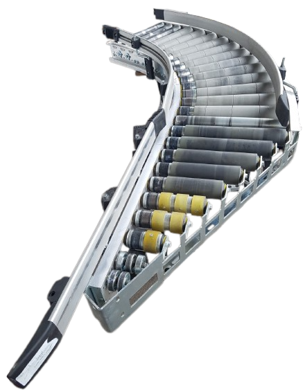TGW curved roller conveyor 45° driven + insertion unit 480-400-345 IR1050