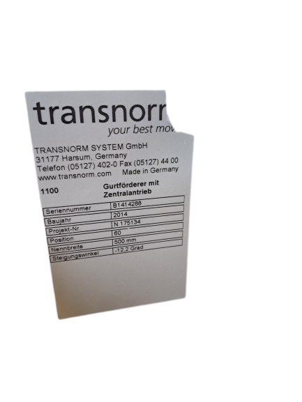 Transnorm Gurtförderer Gurtband Förderband GF 2250-600-500