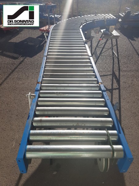 Schulz roller curve conveyor left with straight section 90°-450-390 IR795 +1875-450-390