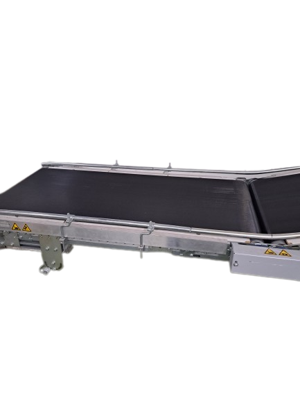 Transnorm Steigband Gefälleband Gurtförderer Förderband mit Vorlaufband GF 25000+4000-1000-900