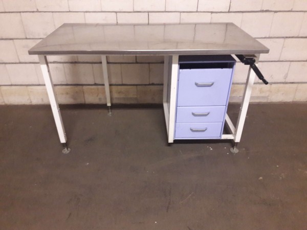 Work table packing table workbench height adjustable with stainless steel top and drawer container