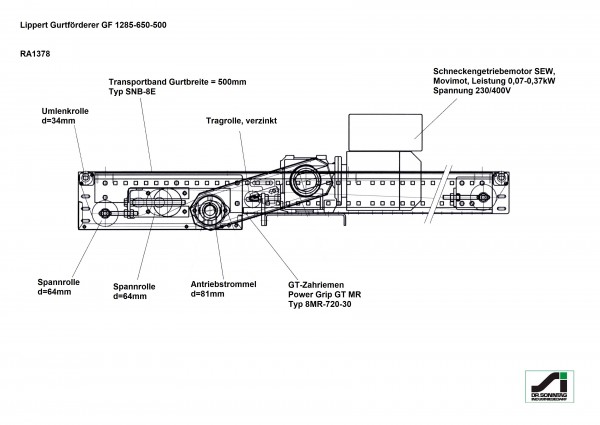 Lippert belt conveyor belt conveyor GF 1285-650-500