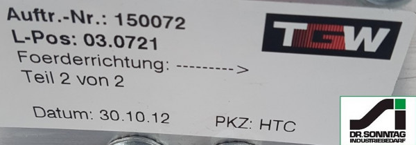 TGW Rollenkurvenförderer 45° links + Einschleuseeinheit 480-400-345 IR1050