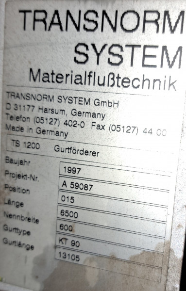 Transnorm belt conveyor belt conveyor GF 4700-700-600