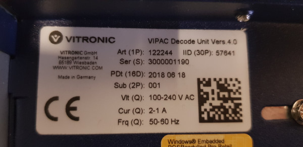Vitronic Barcode Scanner Komplettsystem