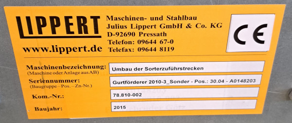Lippert Gurtförderer Gurtband Förderband GF 9650-750-600