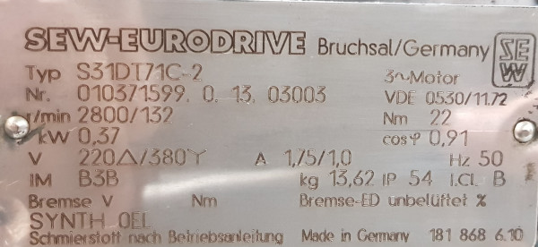 Transnorm Gurtkurvenförderer rechts 90°-780-600