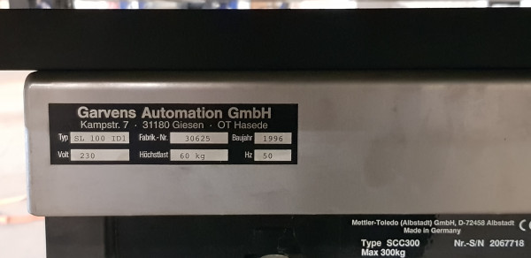 Garvens Automation Durchlaufwaage 1600-1150-950