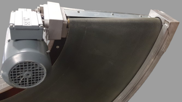 Transnorm spiral helix belt curve conveyor left 90°-825-600 IR600