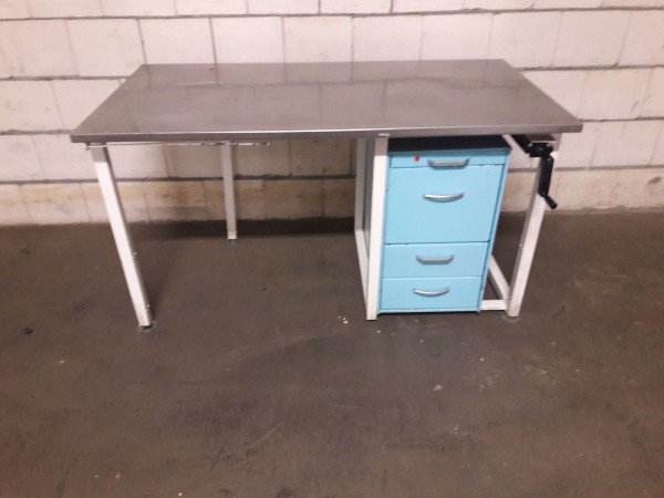 Work table packing table workbench height adjustable with stainless steel top and drawer container