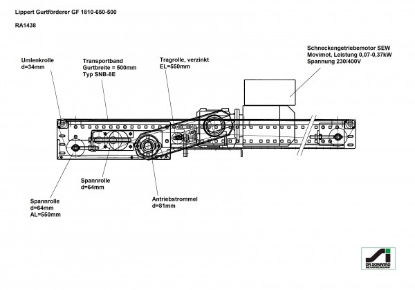 Lippert belt conveyor belt conveyor GF 1810-650-500