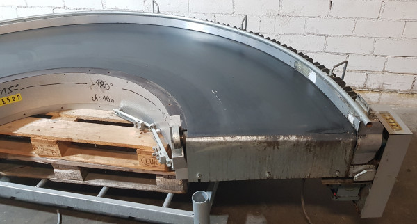 Transnorm Gurtkurvenförderer rechts 160°-780-600-IR600-Gurt defekt