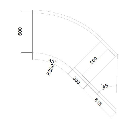 Transnorm Schrägzulauf Ausschleußer Einschleußer Rollenzwickel 45°/90°-600-500