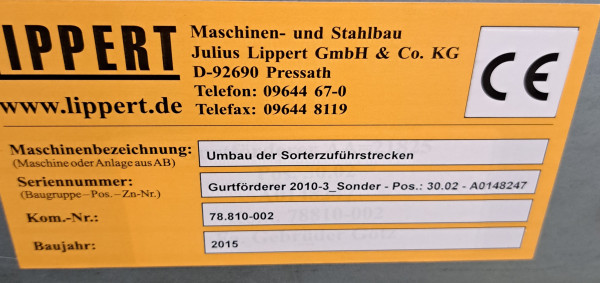 Lippert Gurtförderer Gurtband Förderband GF 21900-750-600