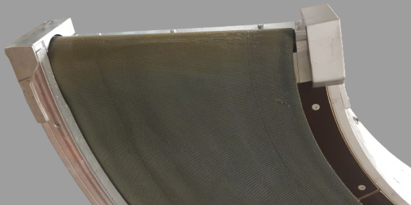 Transnorm spiral helix belt curve conveyor left 90°-825-600 IR600